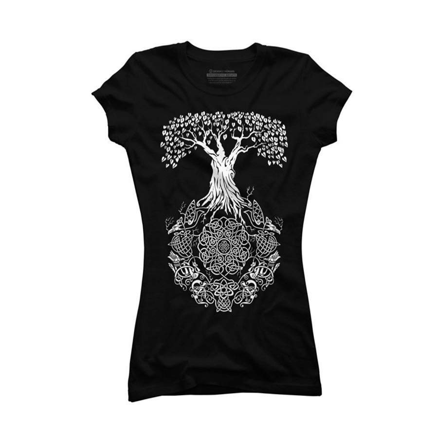 Women’S Fashion Summer T-Shirt Yggdrasil Tree Of Life Juniors’ Graphic T Shirt Women Funny T Shirts