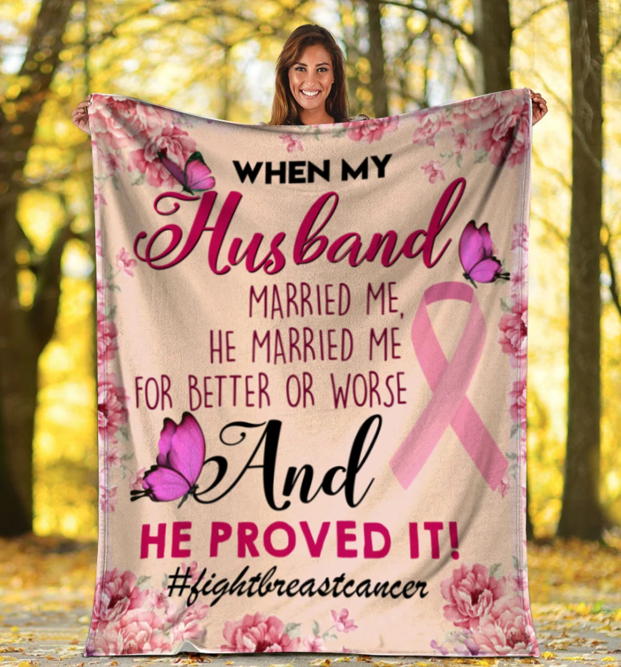 Breast Cancer Awareness Fleece Blanket , Breast Cancer Awareness Month Gifts