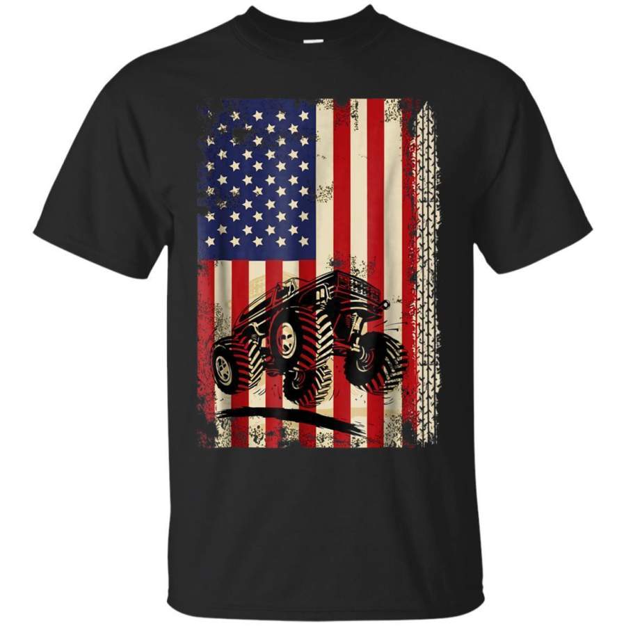 AGR Monster Truck 4th Of July American Flag Shirt Jaq T-shirt