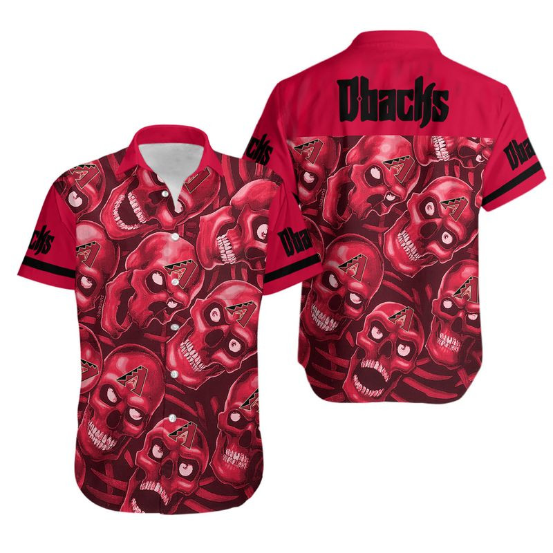 Topsportee Arizona Diamondbacks Dangerous Smiling Skull Limited Edition Hawaii Shirt And Shorts Summer Collection Size S-5Xl Nla006633