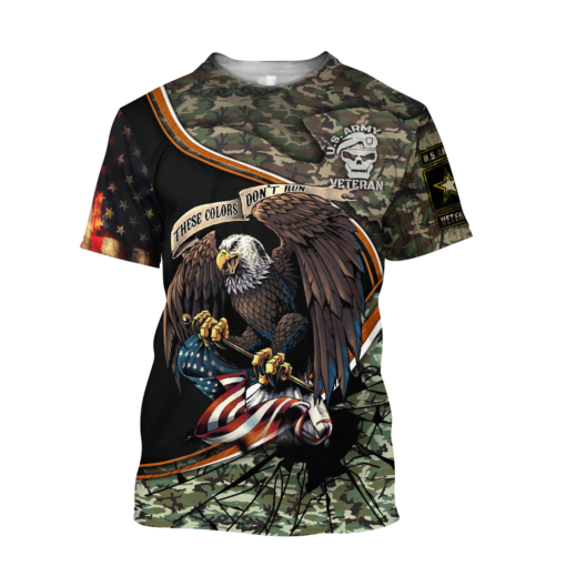 Us Army Veteran These Colors Don’T Run 3D All Over Print Shirts For Men & Women, Happy Veteran Memorial 3D Shirts, Veteran Day