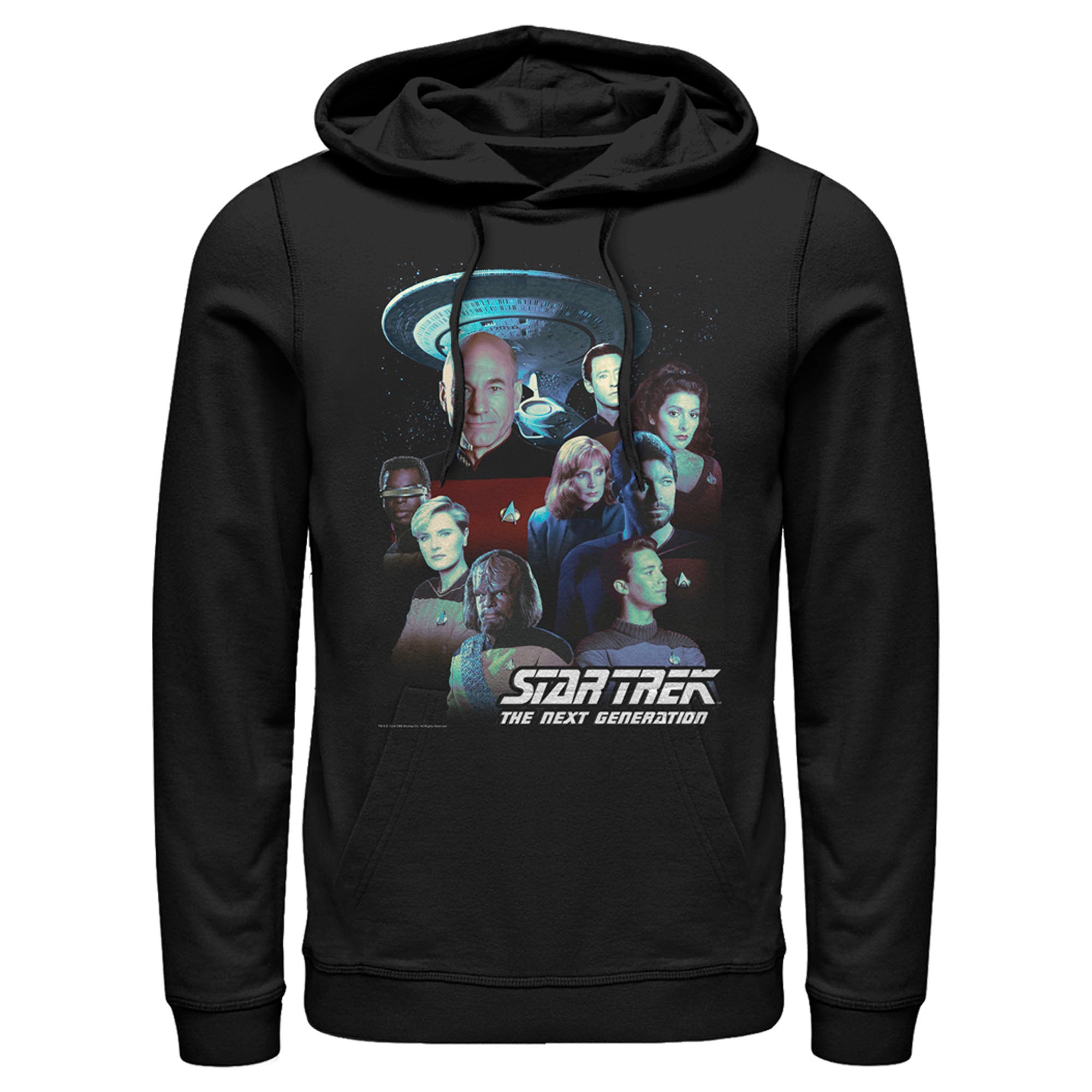 Men’S Star Trek: The Next Generation Starfleet Classic Color Crew Poster Pull Over Hoodie