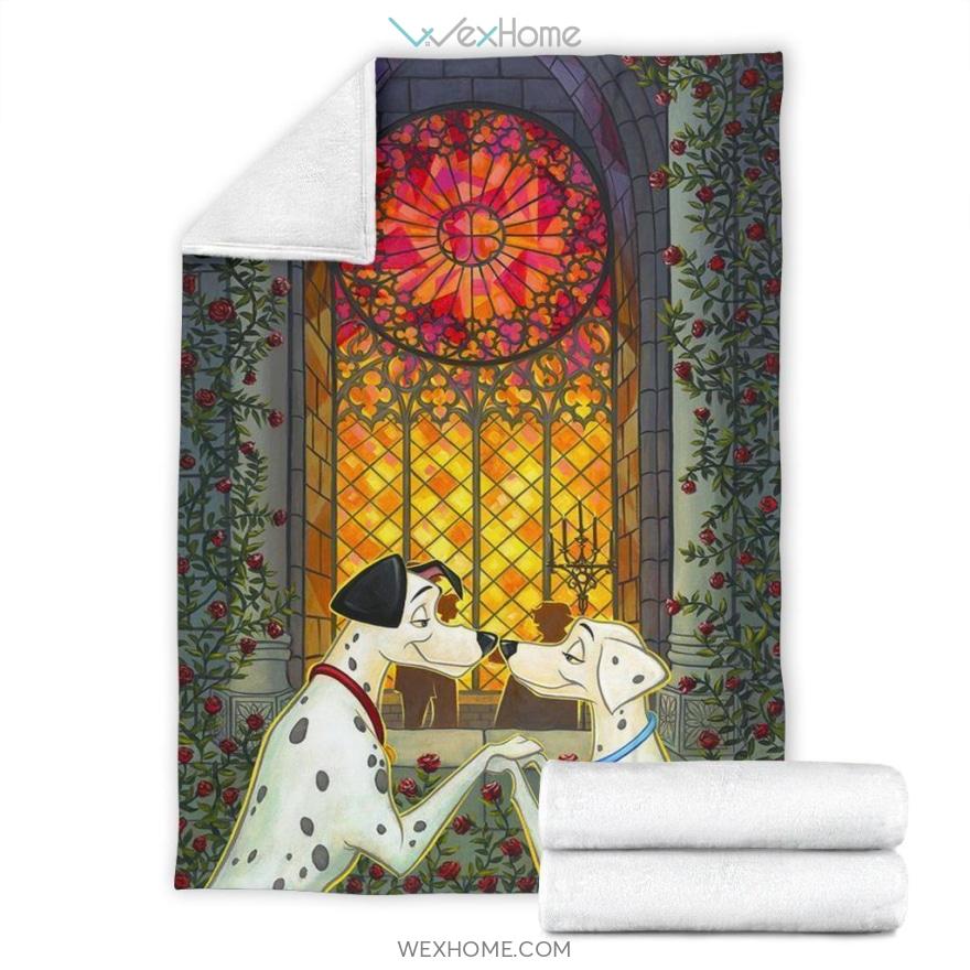 Dalmatian In Love  Blanket For Bedding Cartoon Premium Blanket Collection W1123