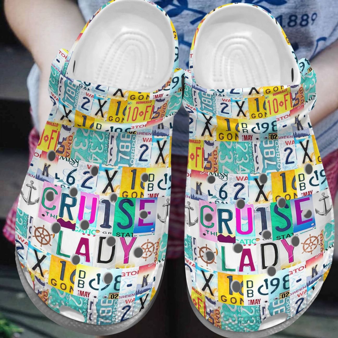 Cruise Personalize Clog, Custom Name, Text, Fashion Style For Women, Men, Kid, Print 3D Whitesole Cruise Lady