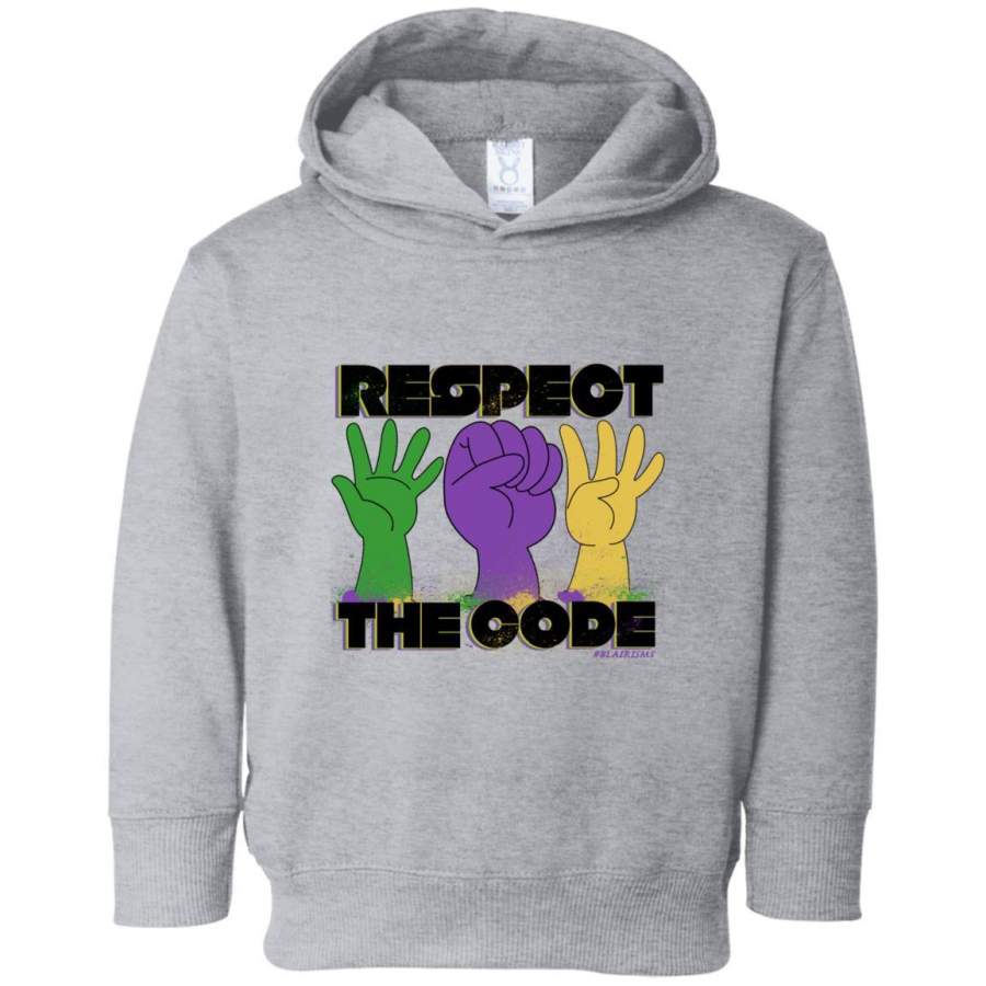 Respect The Code (Black) Rabbit Skins Toddler Fleece Hoodie