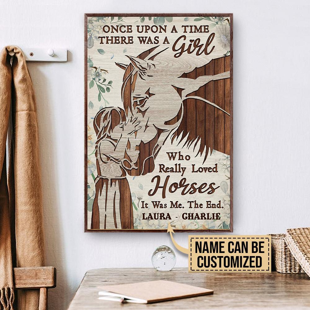 Aeticon Gifts Personalized Horse Girl Once Upon A Time Canvas Mom Dad Gift Home Decor