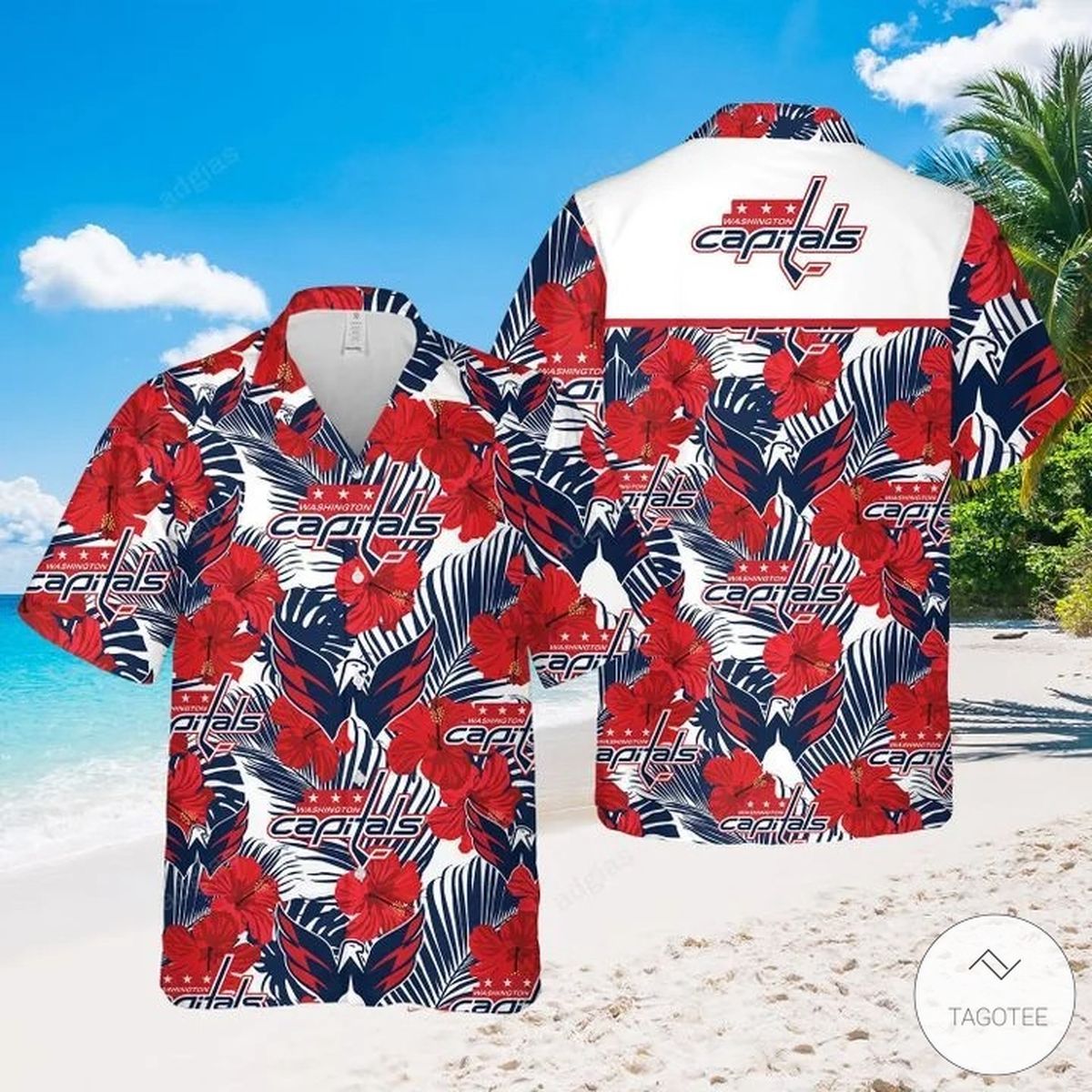 Washington Capitals Hawaiian Shirt Tropical Family Style