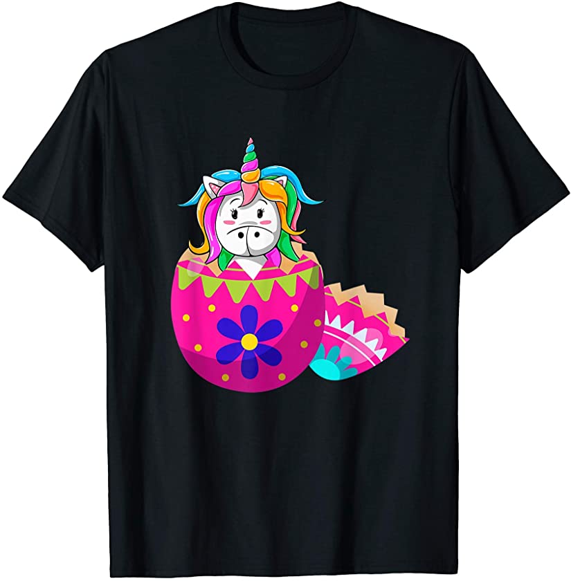 Unicorn Easter Bunny Egg Kids Boys Girls T-Shirt