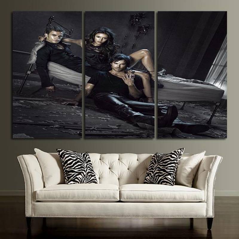 3 Panel The Vampire Diaries Hot Blooded Wall Art Canvas