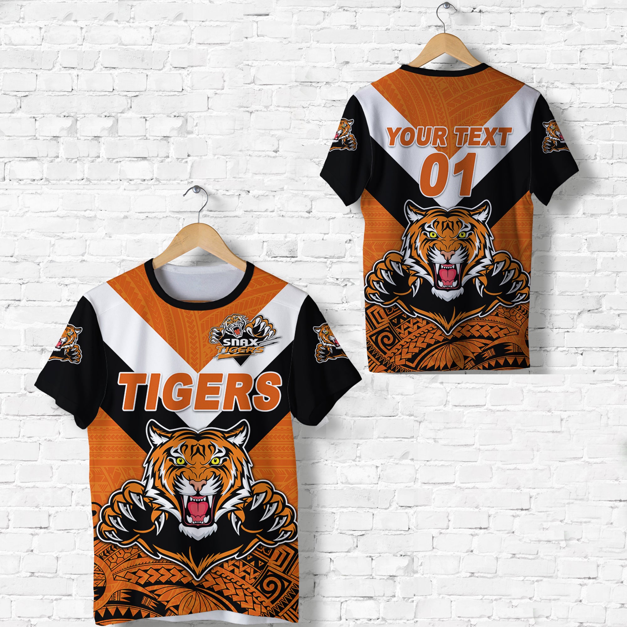 (Custom Personalised) Papua New Guinea Lae Snax Tigers T Shirt Rugby Simple Style – Black, Custom Text And Number Lt8