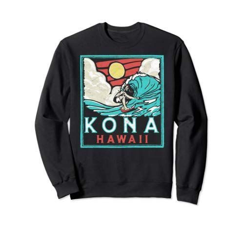 Kona Hawaii Vintage Surfer Retro 80 S Surf Vibe Beach Design Shirt