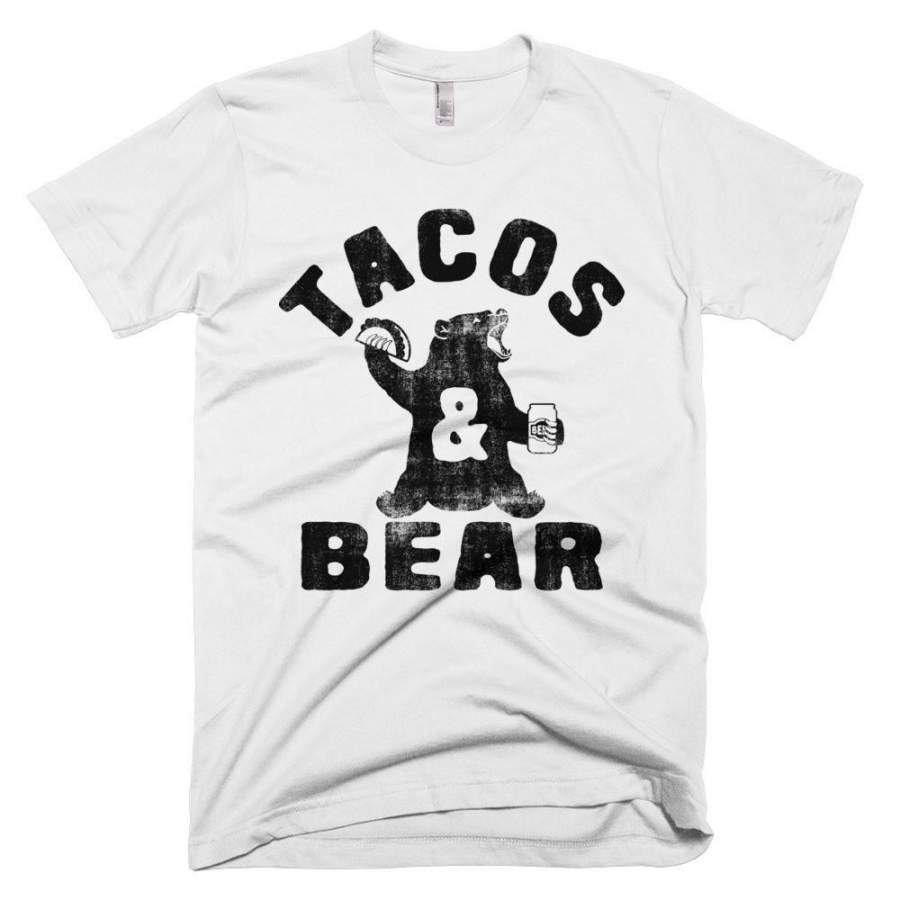 Tacos & Bear (Black Print) Unisex T-Shirt