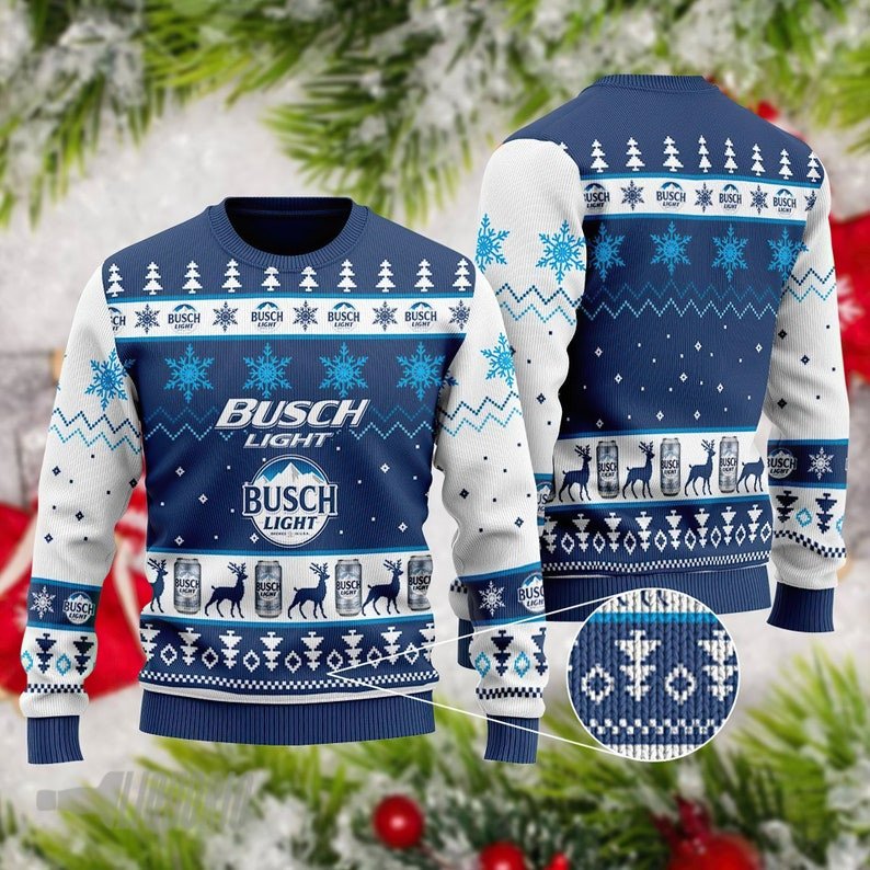 Busch Light Beer Ugly Christmas Funny Sweater 2021