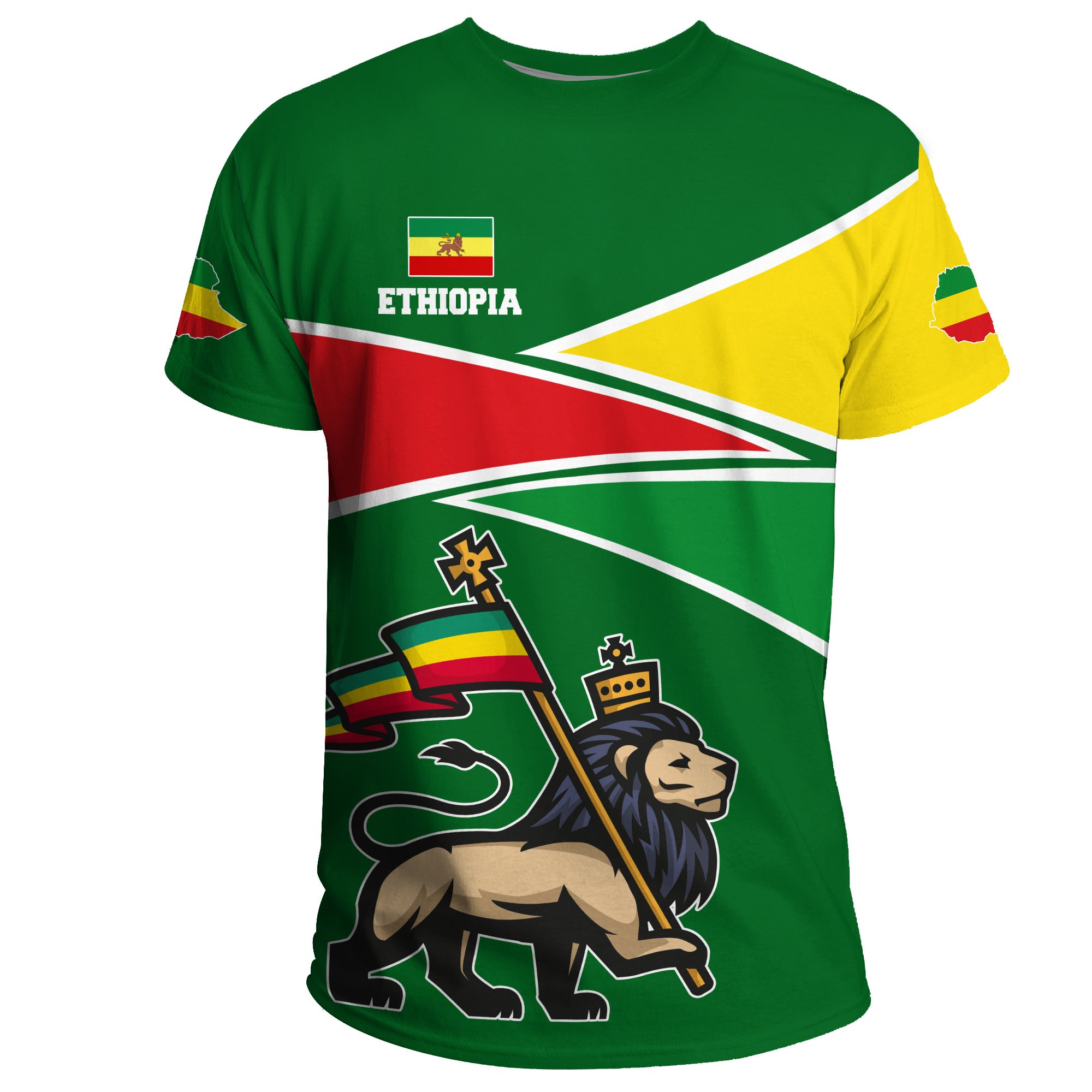 1stTheWorld Ethiopia T-shirt, Ethiopia Strong Lion A10