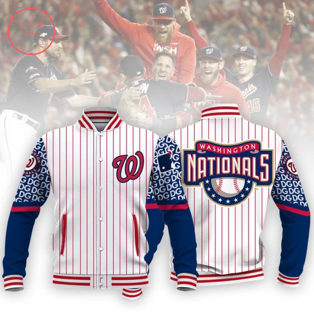 Washington Nationals Stripes Baseball Jacket