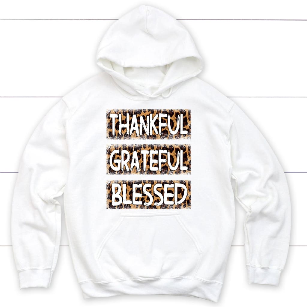 Thankful Grateful Blessed Leopard Hoodie