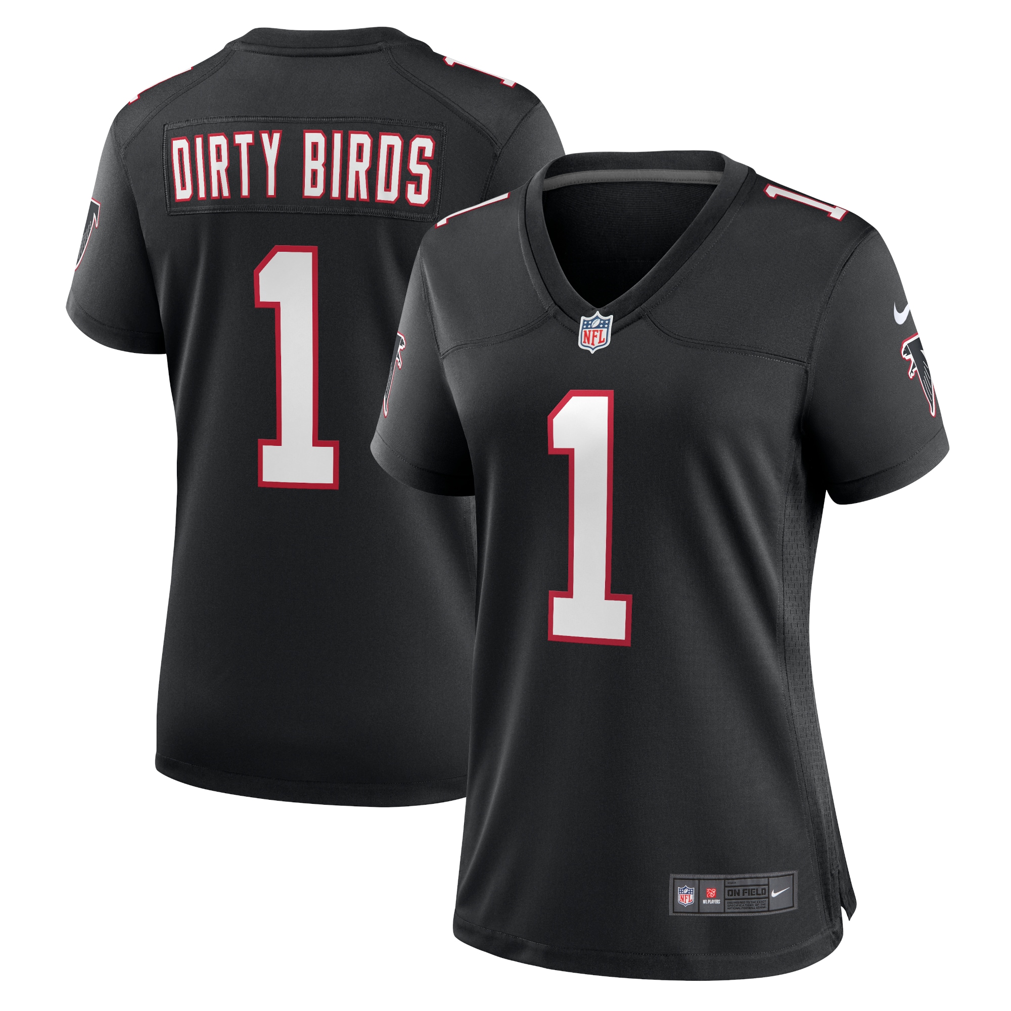 Women’s Atlanta Falcons Dirty Birds Black Throwback Game Jersey