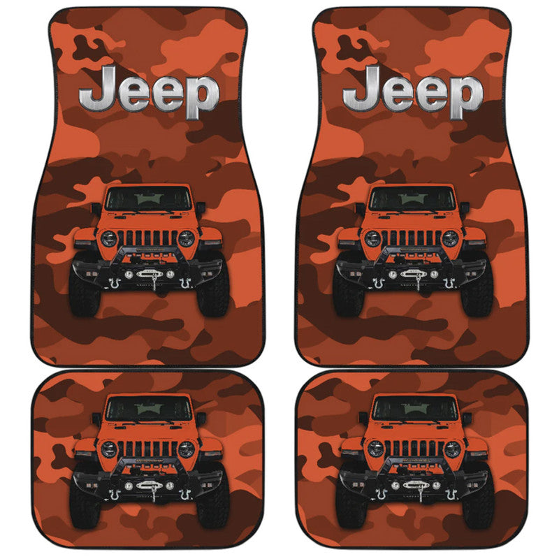 Jeep Car Mats – Car Floor Mats Car Accessories Camouflage – Orange Lt8