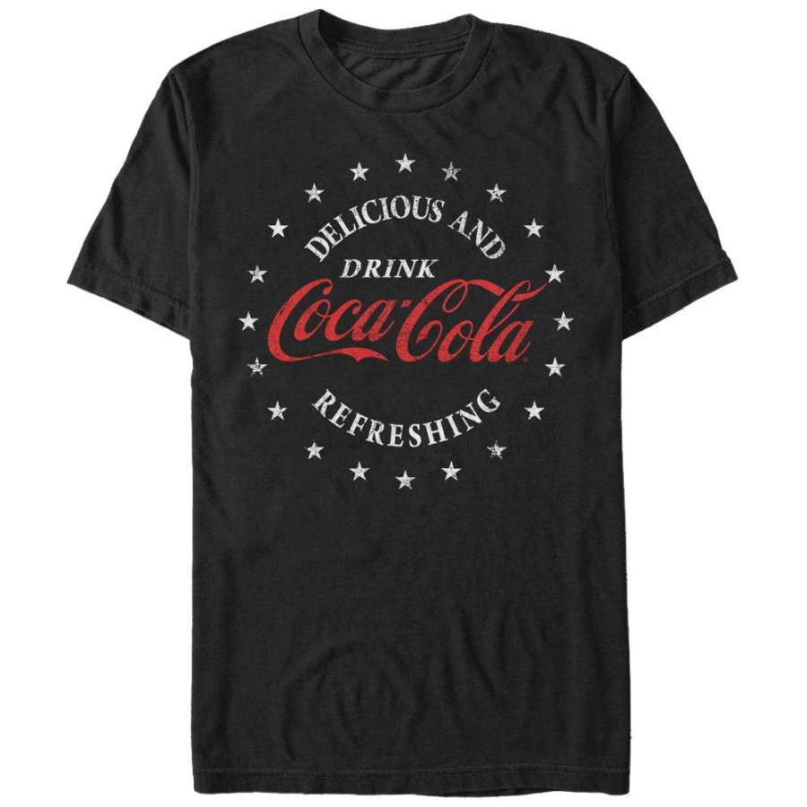 Coca Cola Men’s Delicious and Refreshing  T Shirt Black S