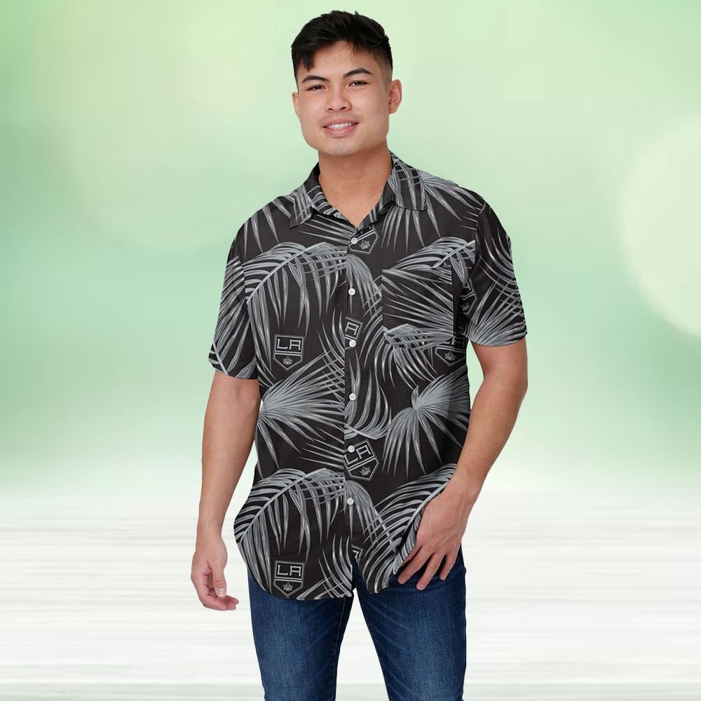 Los Angeles Kings Button Up Hawaiian Themed Shirt