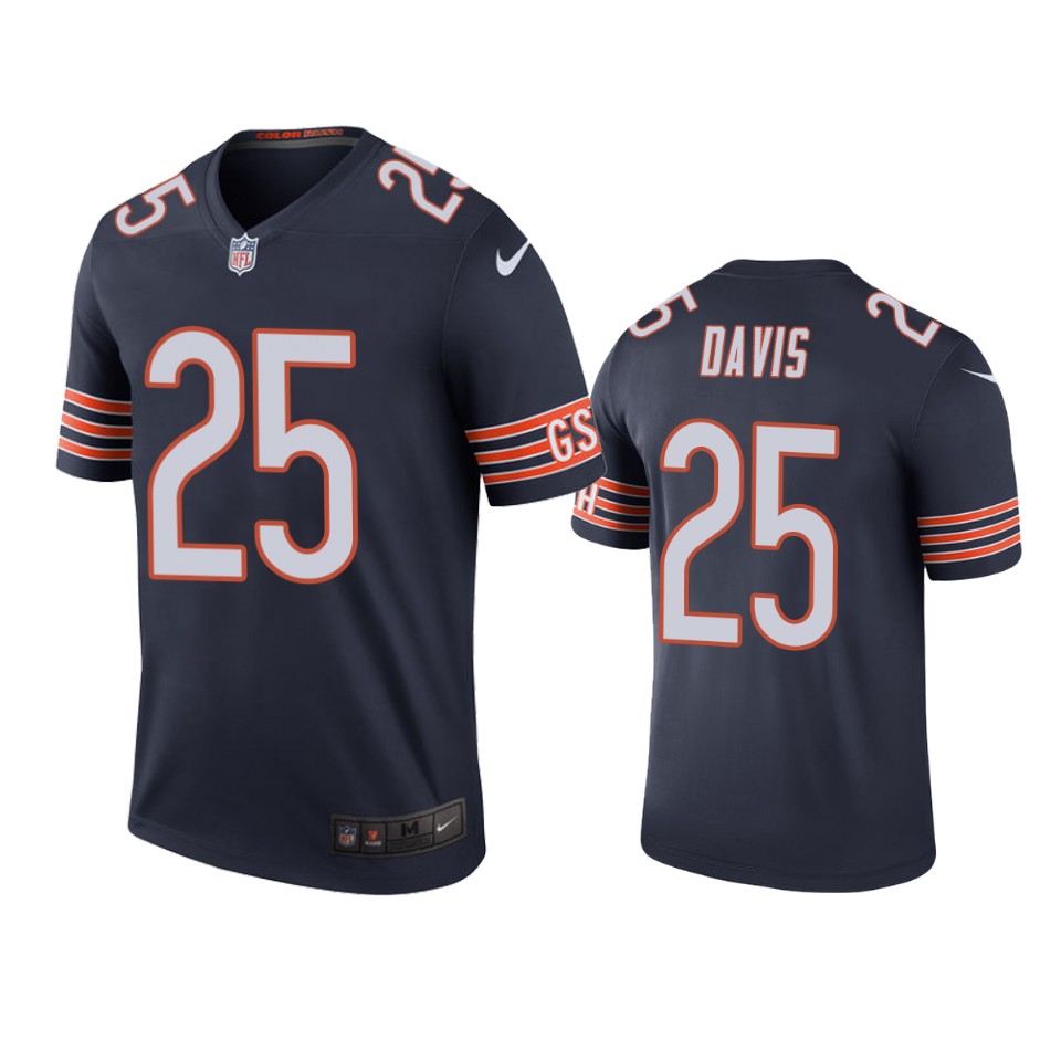 Chicago Bears #25 Mike Davis Navy Color Rush Legend Jersey – Mens