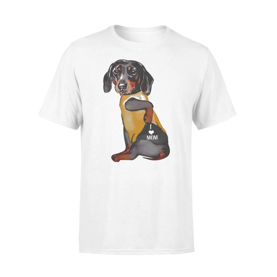 Dachshund Tattoos I Love Mom Heart Shirt