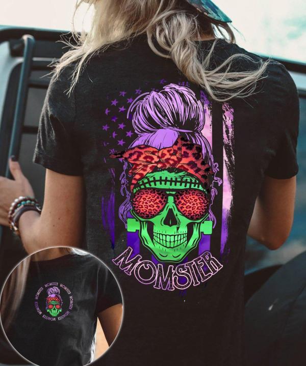 Skull Momster Leopard Pattern 3D All Over Printed T-Shirt