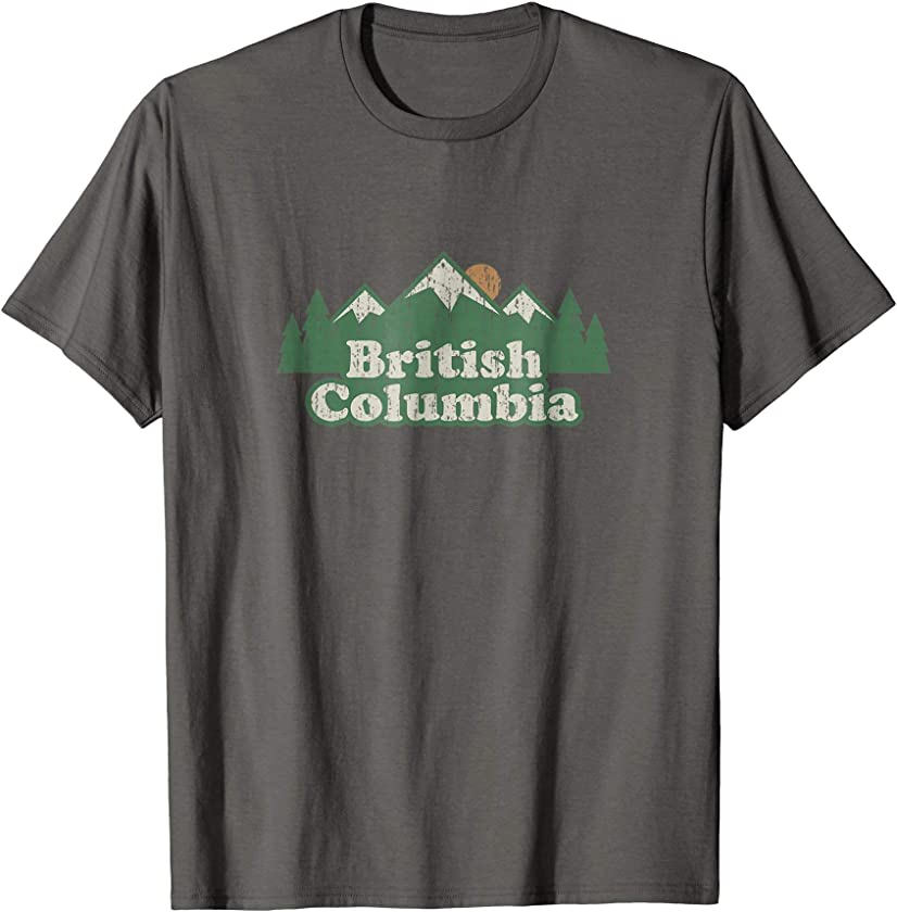 British Columbia Canada T Shirt Vintage Hiking Mountains