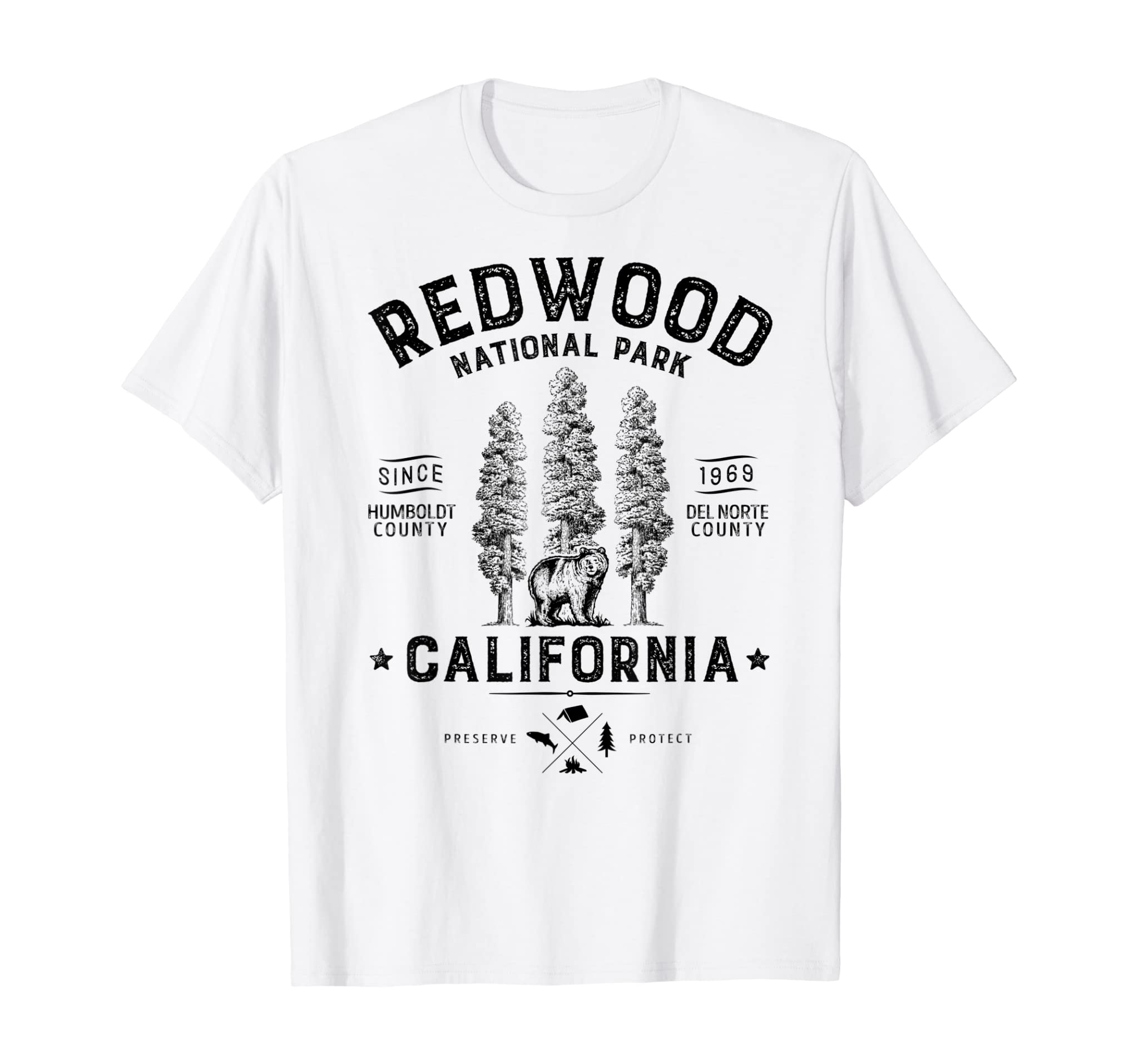 Redwood National Park T Shirt Vintage California Bear Gifts