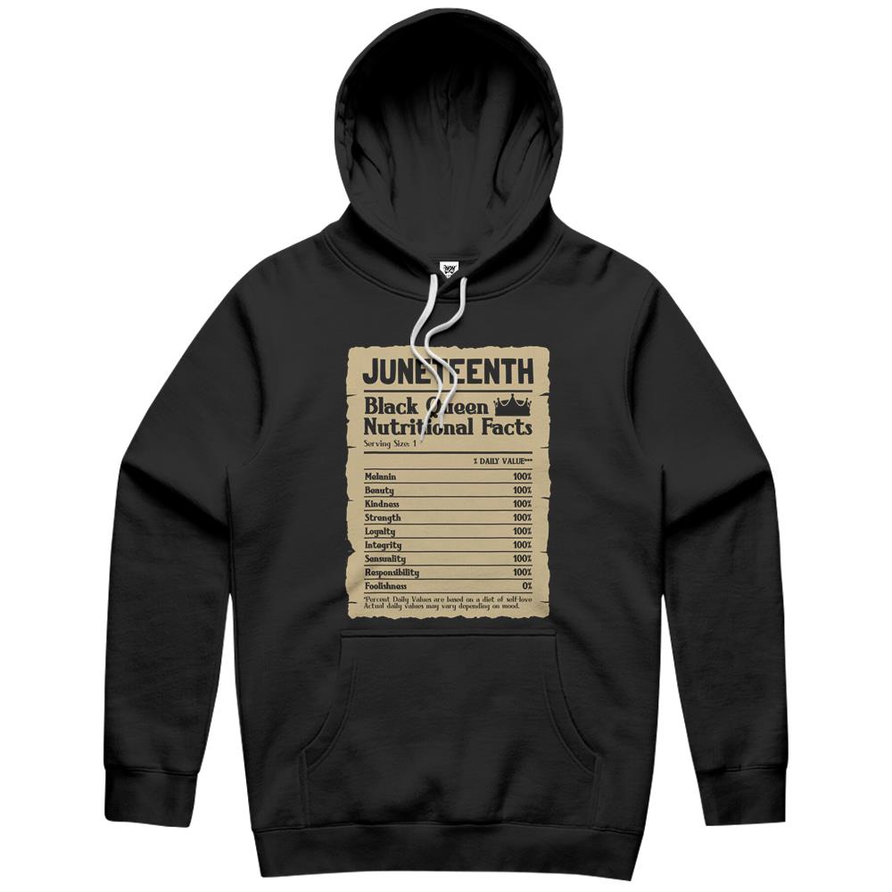 Nutritional Facts Shirt, Nutritional Facts Hoodie, Black Queen Nutrition Facts, Juneteenth Black Queen Nutritional Facts Melanin Vintage Hoodie