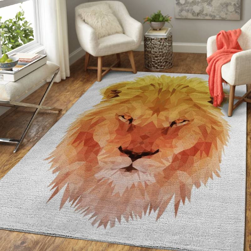 Red Orange Lion – Animals Area Rug Carpet