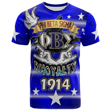 Phi Beta Sigma T- Shirt – Custom Rhoyalty Dove Bird And Hand 1914 T- Shirt