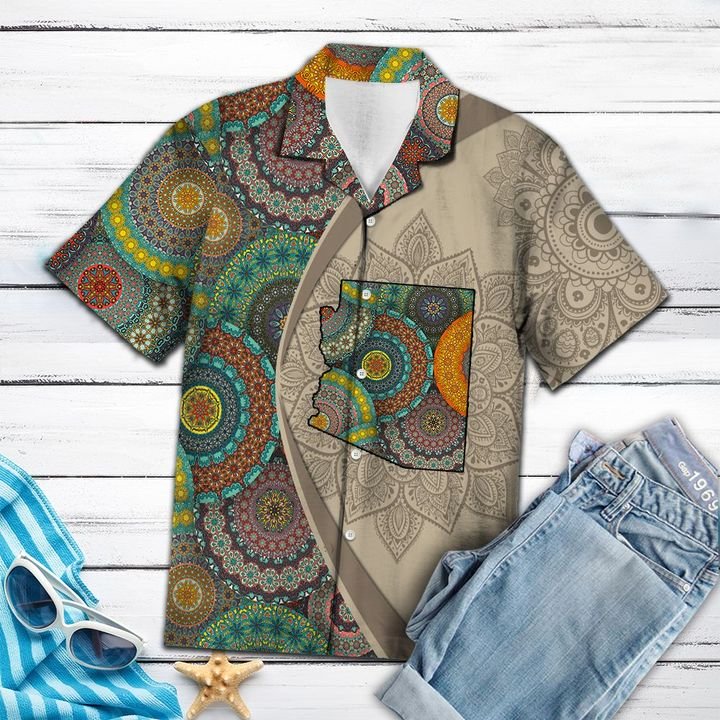 Arizona Mandala Hawaiian Shirt Summer Button Up For Men, Women, Couple