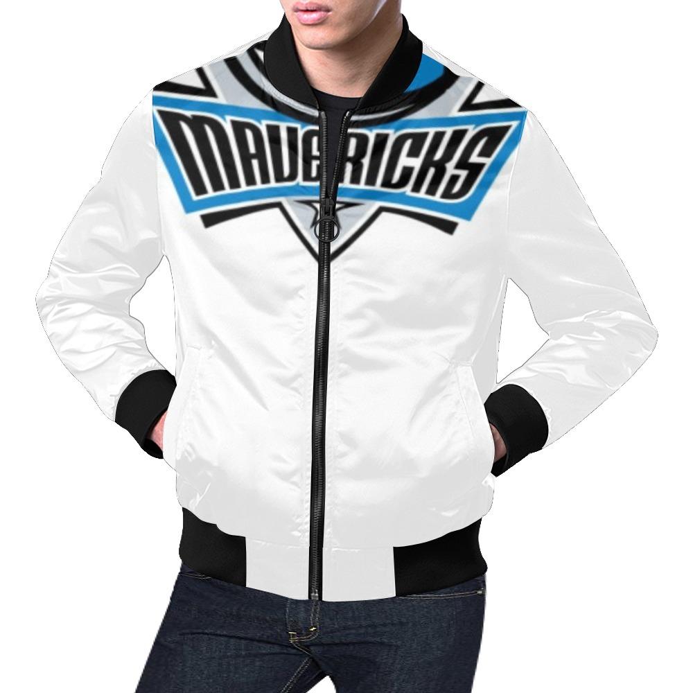 Dallas Mavericks White All Over Print Bomber Jacket For Men