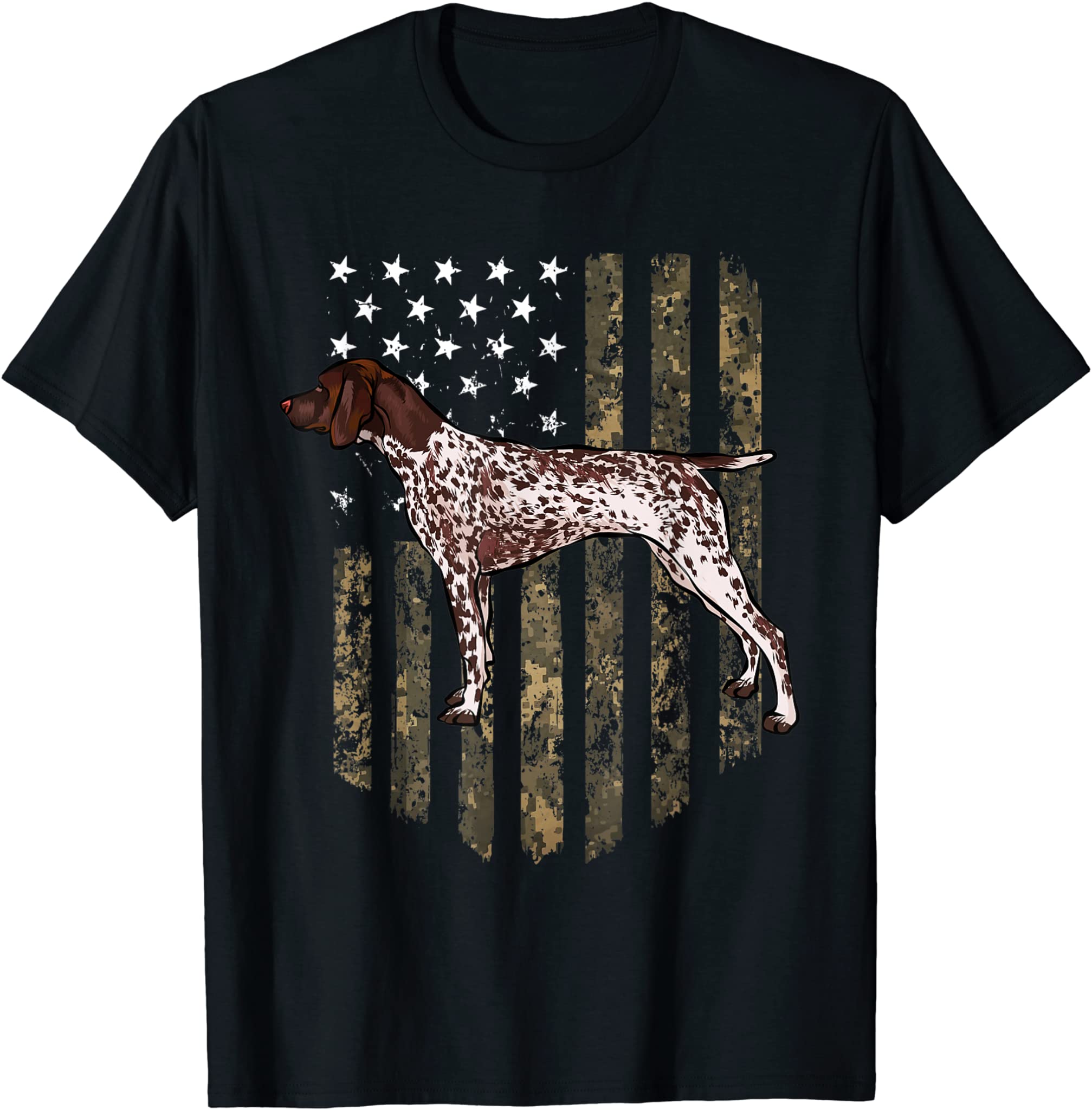 Camo American Flag German Shorthaired Pointer 4th Of July T-Shirt