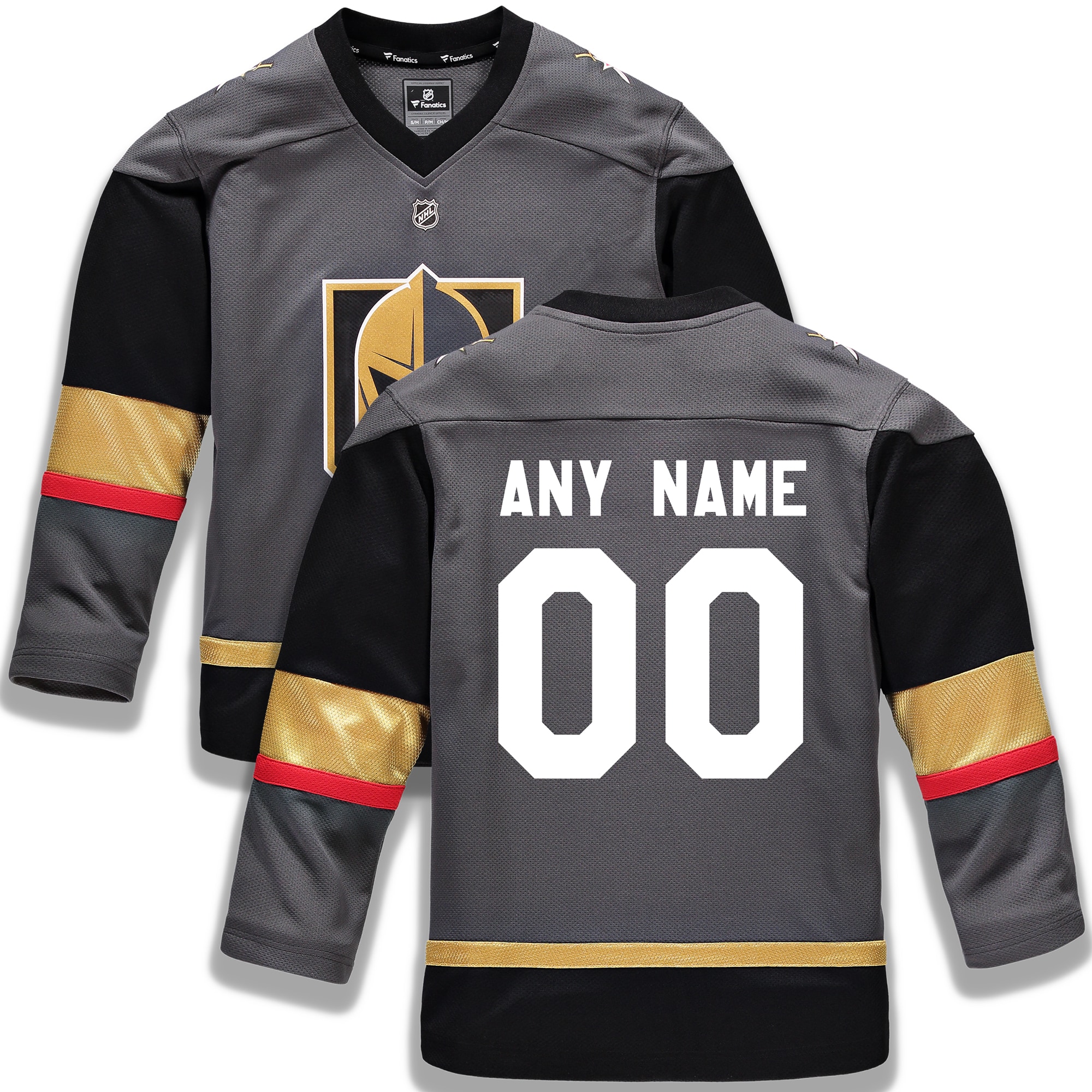 Vegas Golden Knights Branded Youth Alternate Replica Custom Jersey – Gray