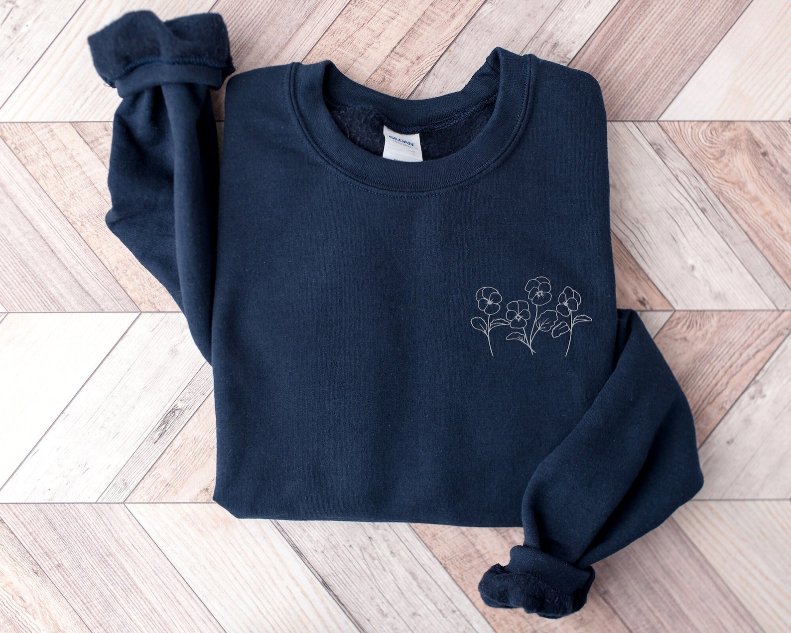 Flower Embroidered Sweatshirt 2D Crewneck Sweatshirt All Over Print Sweatshirt For Women Sweatshirt For Men Sws3883