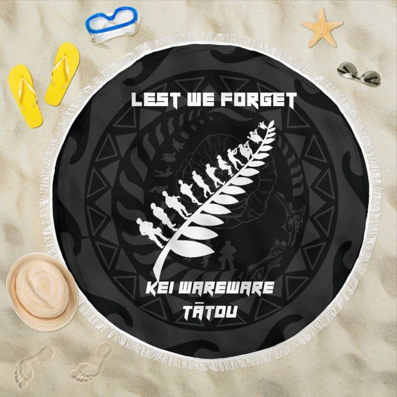 Anzac Tattoo New Zealand, Lest We Forget Beach Blanket K5