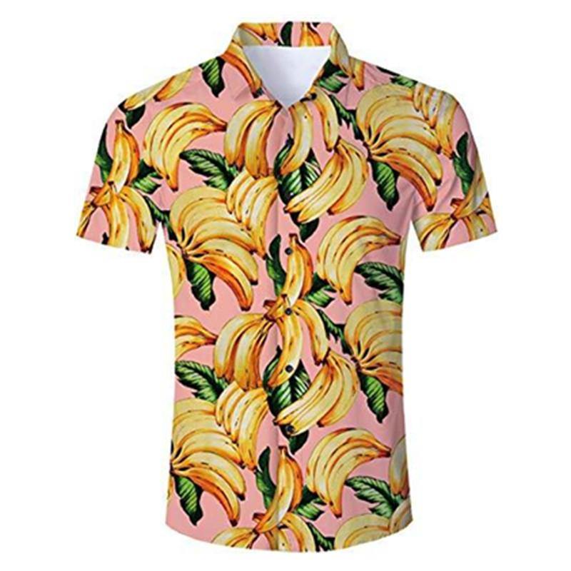 Hawaii Shirt Pink Banana Print Ha88324