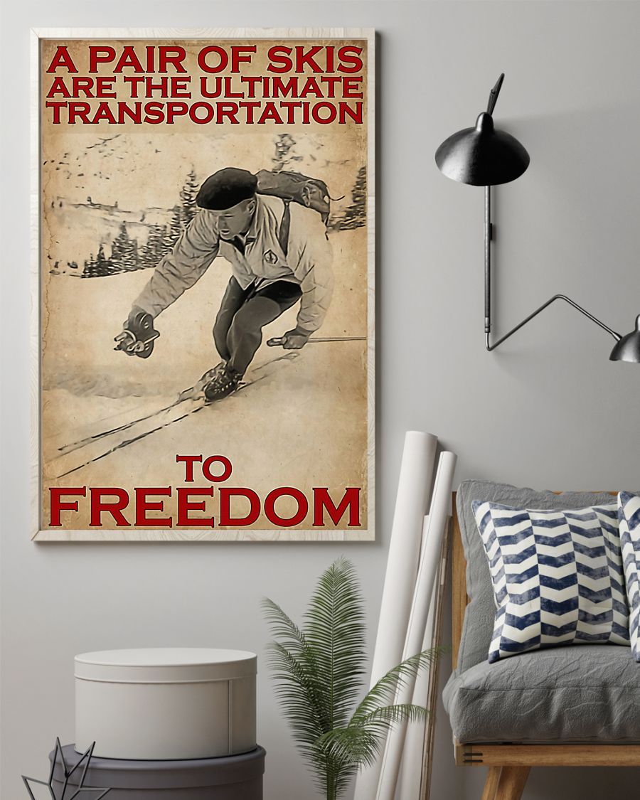 Skiing A Pair Of Skis Vertical Canvas And Poster | Wall Decor Visual Art