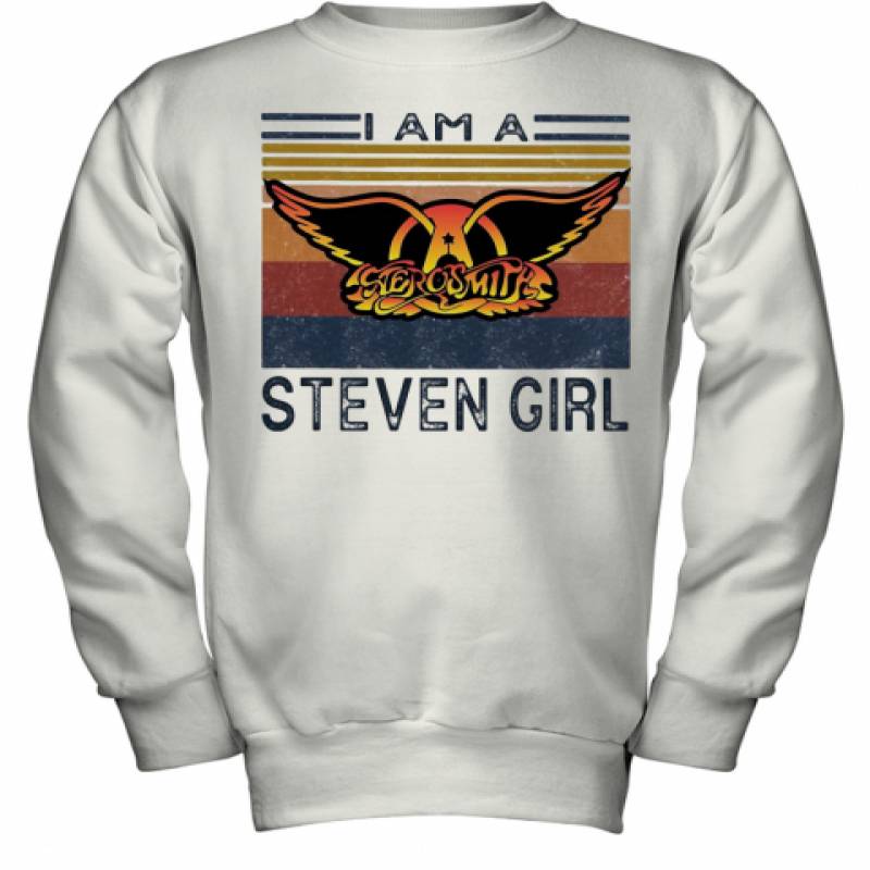 Aerosmith I Am A Steven Girl Vintage Retro Youth Sweatshirt