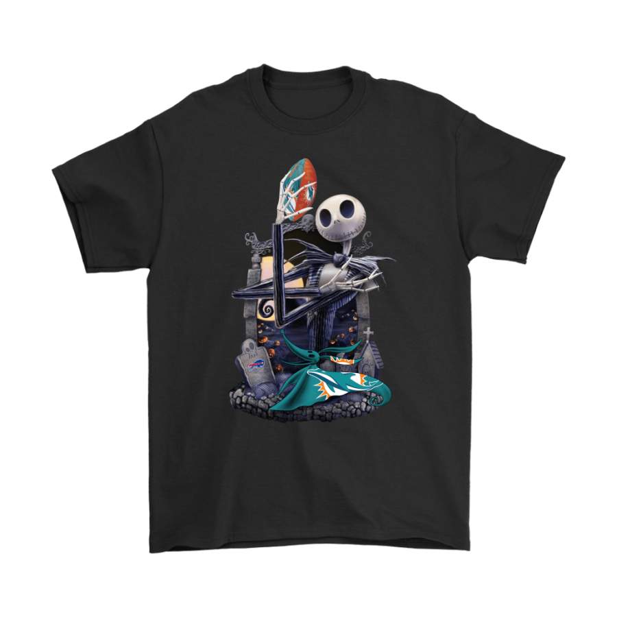 Miami Dolphins Jack Skellington Halloween Shirts