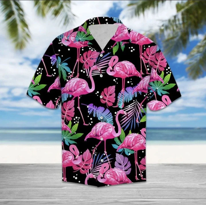 Flamingo Hawaii Shirts For Pink Palm And Ornamental Hawaii Shirt Ha20922