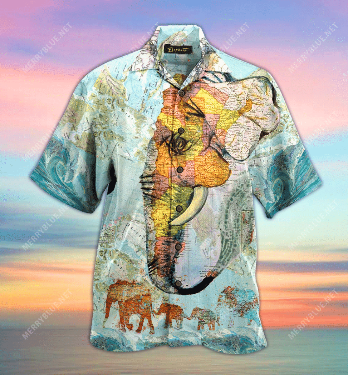 Elephant Map Unisex Hawaii Shirt Ha2133