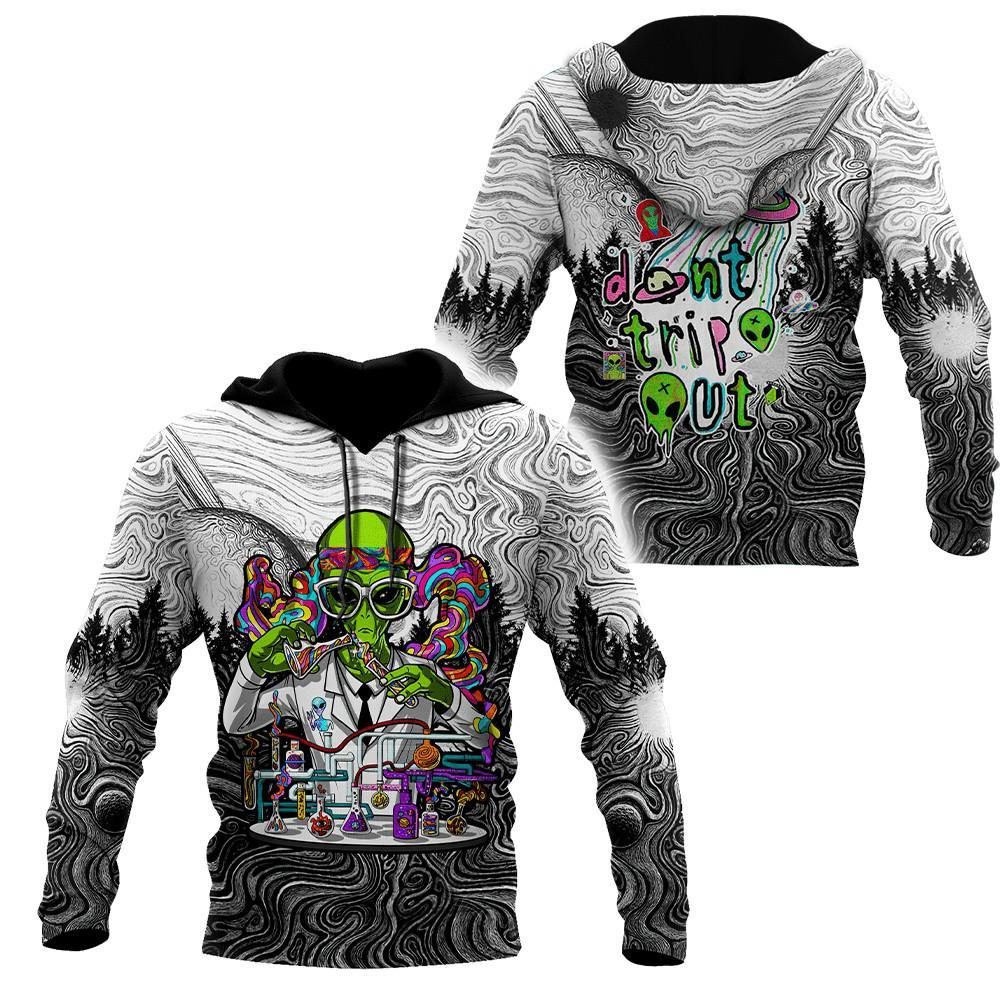 Alien Hippie Trip Unisex Hoodie Don’T Trip Out Hippie Hoodies Men And Women