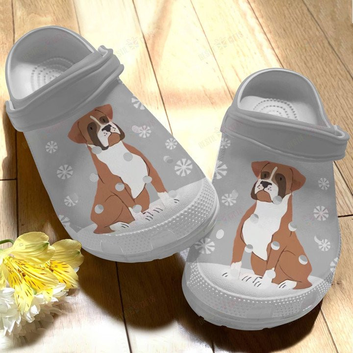 Snowy Boxer Crocs Classic Clogs Shoes