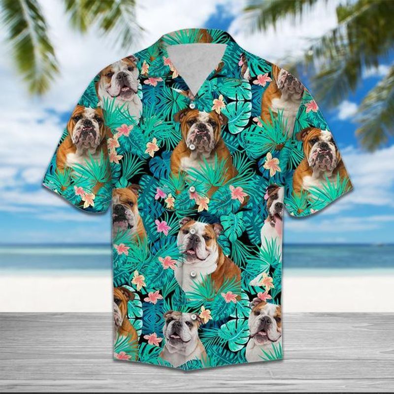 Bulldog Blue Nice Design Unisex Hawaii Shirt For Men And Women Ha37366