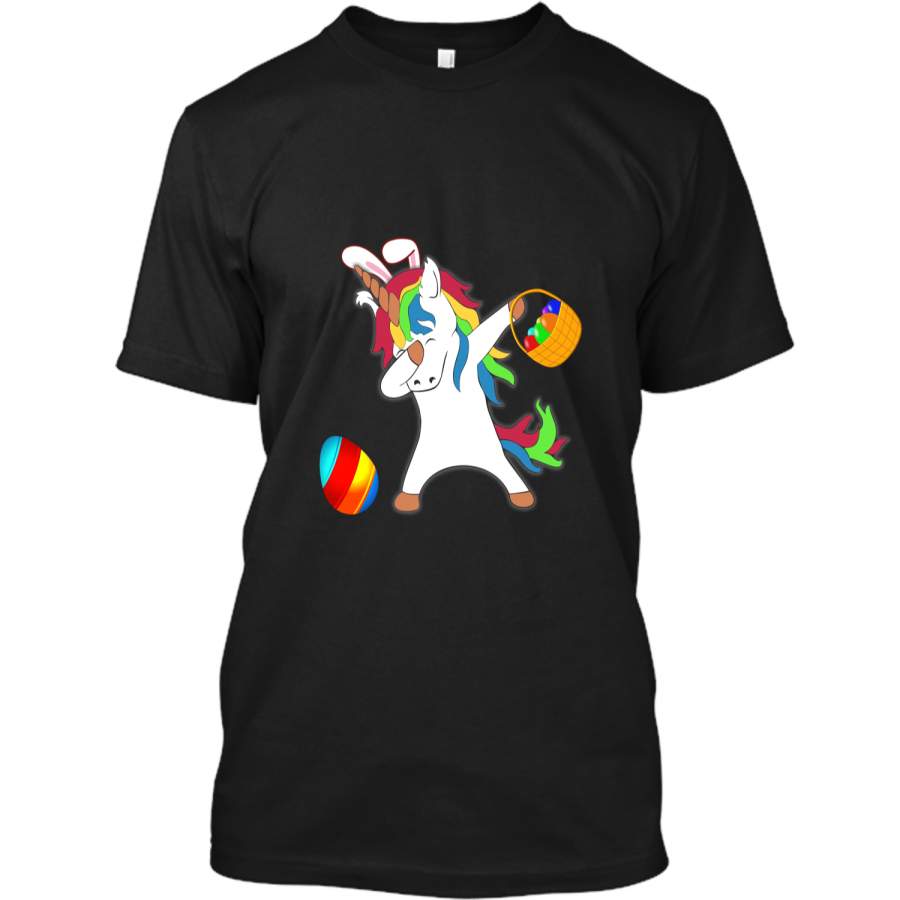 Easter Bunny Dabbing Unicorn Tshirt Easter Egg Basket Tee Custom Ultra Cotton