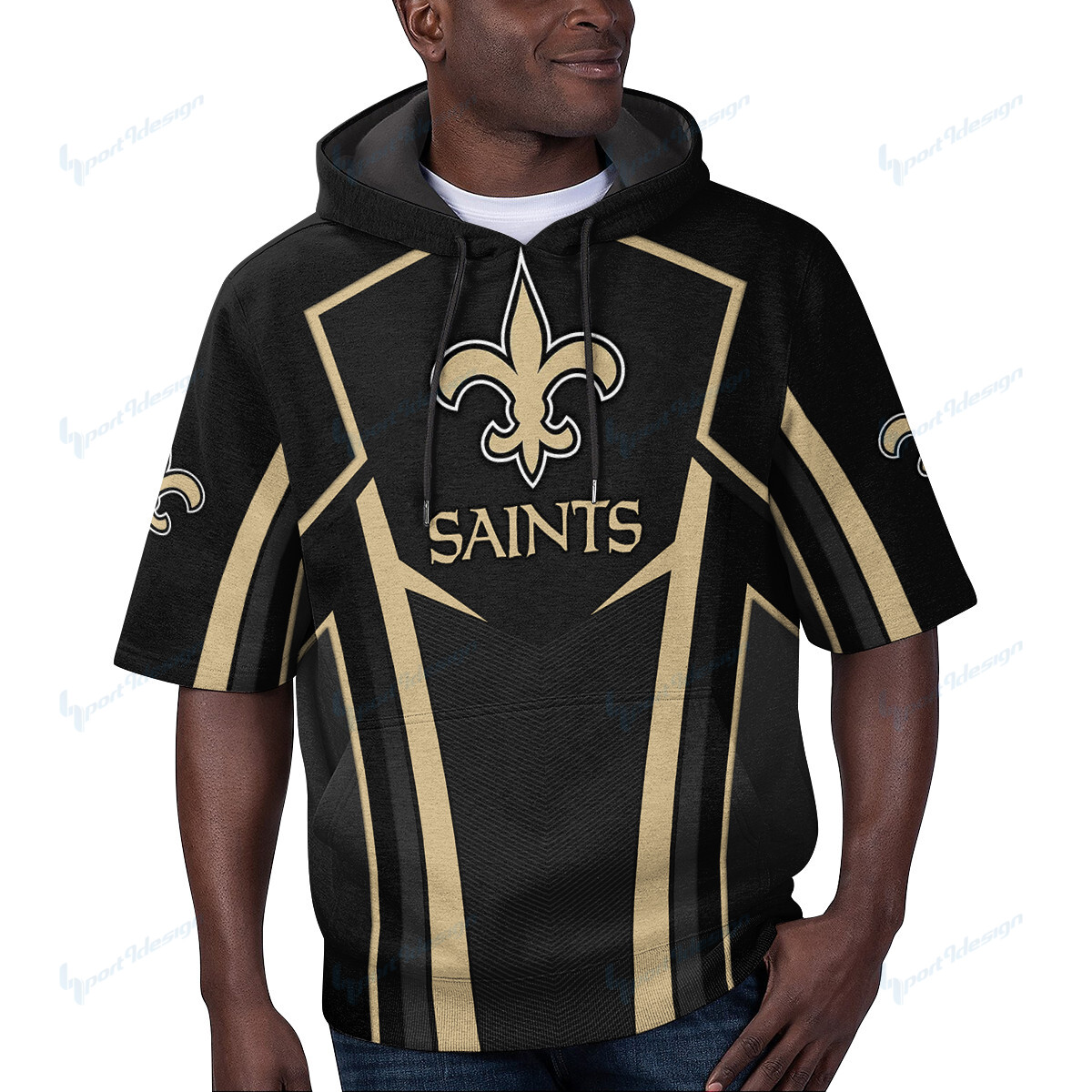 New Orleans Saints Short Sleeve Hoodie Bg58