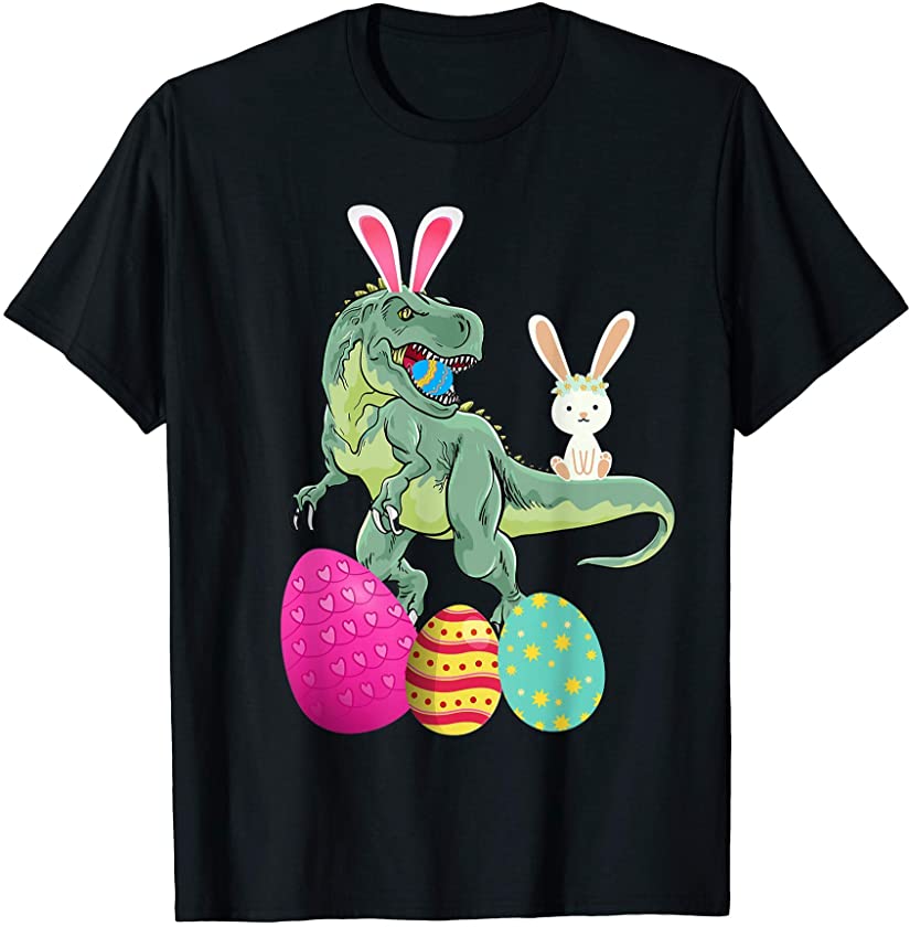 Dinosaur Easter Eggs With Cute Bunny Rabbit Easter Trex Meme T-Shirt